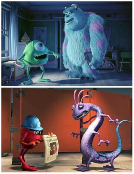 Monsters Sulley , Mike, Randall, and Fungus