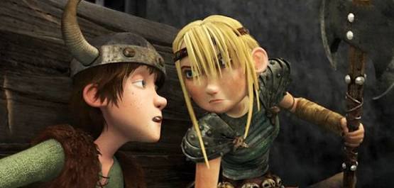 Hiccup and Astrid in How to Train Your Dragon 