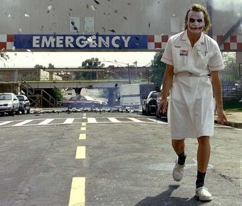 Joker in Nurse getup 
