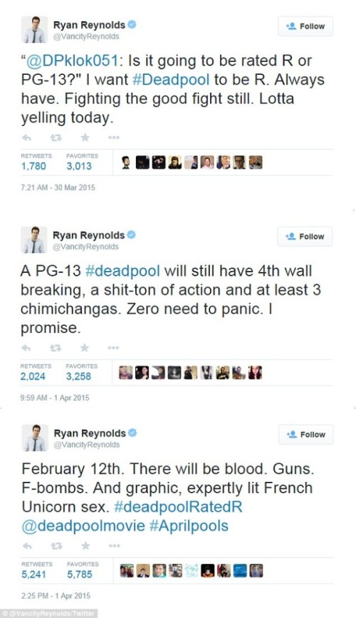 Ryan Reynolds Tweets 