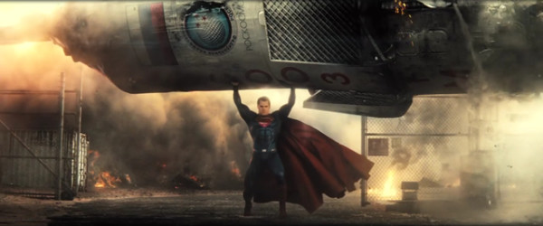 Superman stopping Russian missile