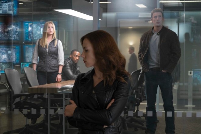 Black Widow, Agent 13, Falcon and Captain 